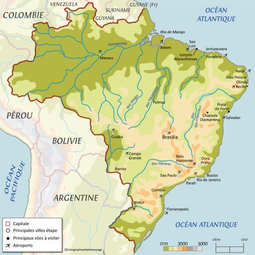 Carte touristique Brésil