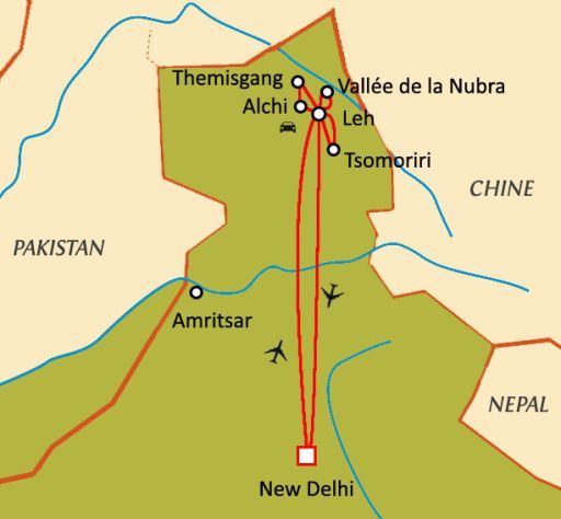 Carte du circuit Ladakh, entre Ciel et Terre