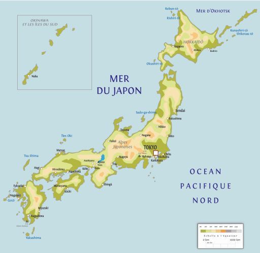 Carte touristique Japon