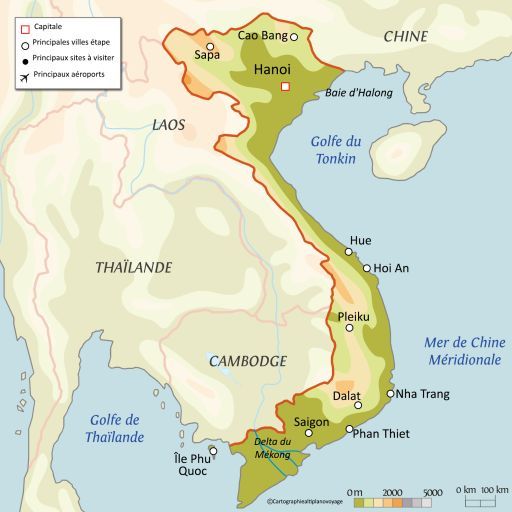 Carte touristique Vietnam