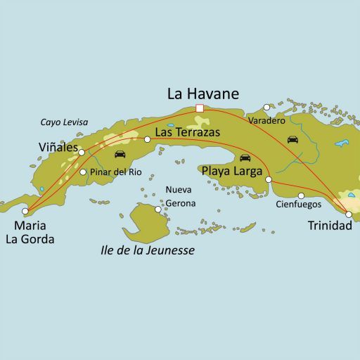 Carte du circuit Cuba Nature