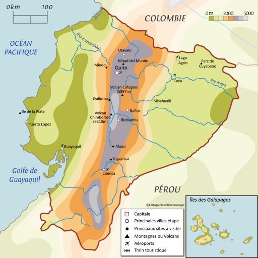 Carte touristique Equateur