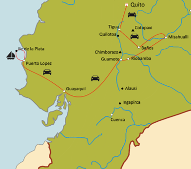 Carte du circuit Trésors d’Equateur